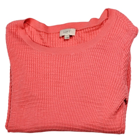 LOFT Coral Long Sleeve Asymmetrical Hem Sweater Size M - Picture 11 of 17